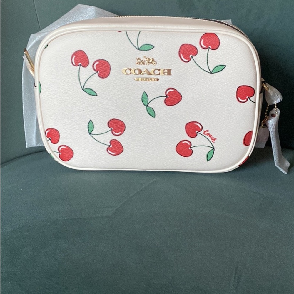 Coach Jaime Heart Cherry print Camera Bag